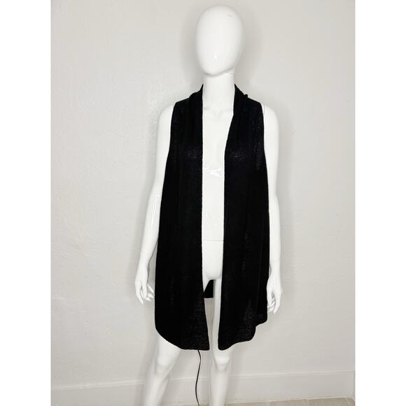 Eileen Fisher sleeveless open cardigan 100% Wool - Picture 2 of 4